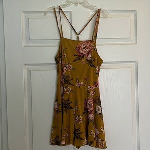 Mustard floral summer romper